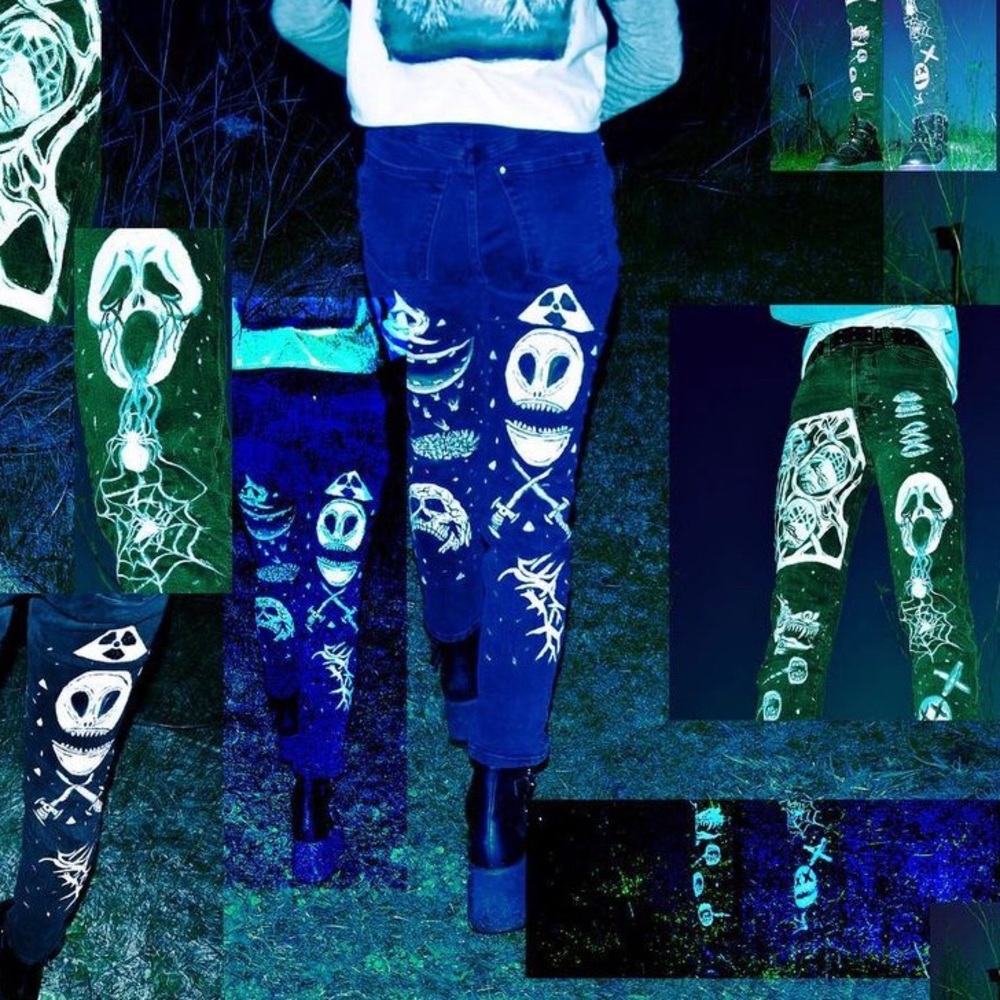 graphic black high rise jeans